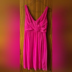 David's Hot Pink Bridesmaid Dress